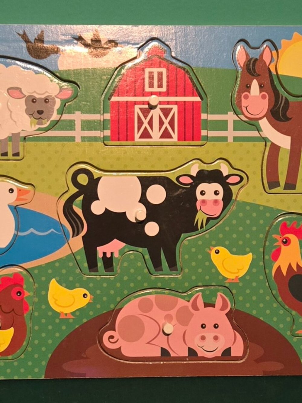 Melissa & Doug Wooden Peg Puzzle Farm Animals